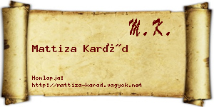 Mattiza Karád névjegykártya